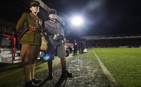 British and German troops relive Xmas truce