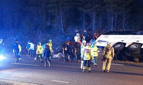 40 hurt in Sweden as Denmark-bound bus flips