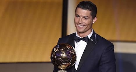 Ronaldo wins third Ballon d'Or in Zurich