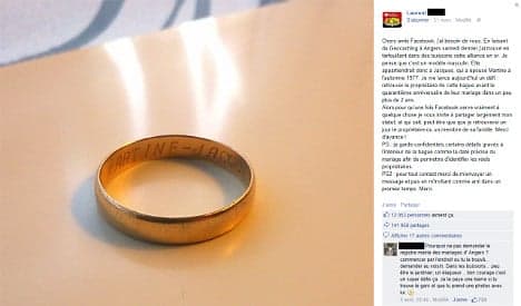 Wedding ring returned after Facebook share-fest