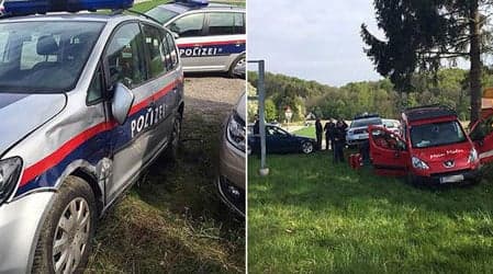 Two police officers injured in wild car chase