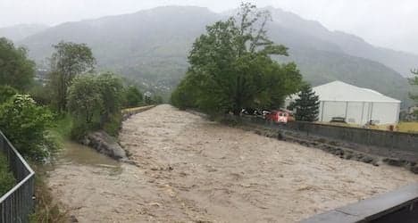 Torrential rain swells Swiss rivers and lakes