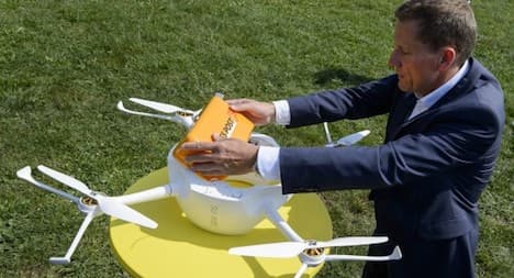 Swiss postal service shows off delivery drone
