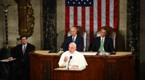 Pope takes climate change plea to Congress
