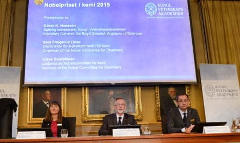 BLOG: Sweden's Nobel Prize in Chemistry 2015