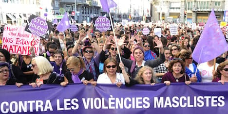 Thousands fill Madrid streets to protest against domestic violence