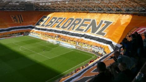 Dresden fans unveil Europe's biggest banner