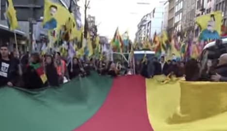 German Kurds protest Turkish crackdown