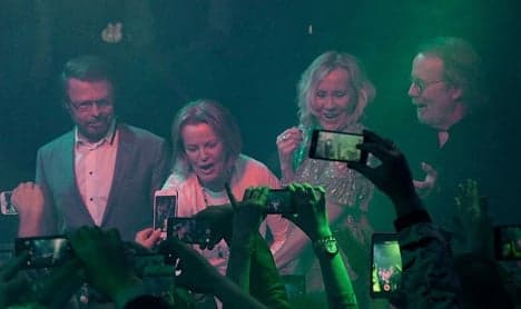 This is the historic moment when Abba reunited on stage