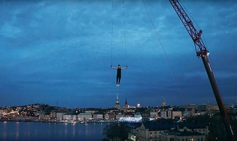 How Stockholm looks when you're dangling at 50 metres