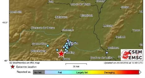 Small earthquake felt around Vienna