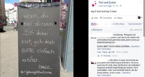 Cafe removes anti-right wing sign after threats