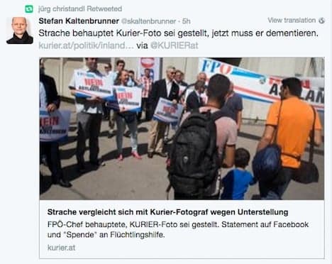 Strache apologizes over 'fake' asylum pic