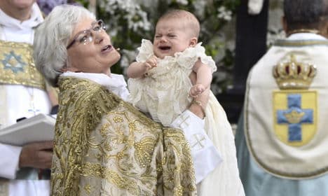 Royal baptism day for Sweden's Prince Oscar