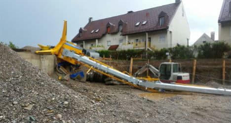 'Catastrophic' weather topples crane in Austria