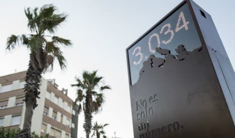 Barcelona unveils 'shame counter' of refugee deaths
