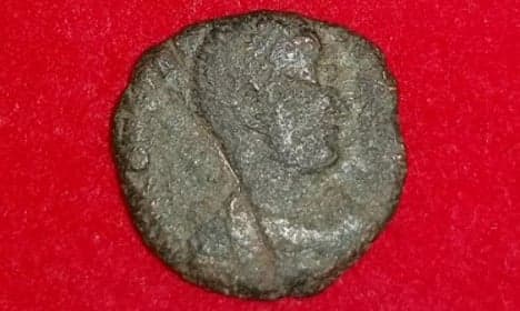 Ancient Roman coins unearthed at Japanese castle