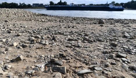 Rhine river's low water levels causing ships to run aground
