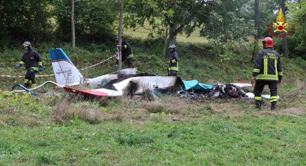 Light aircraft crashes and catches fire in northern Italy, killing one
