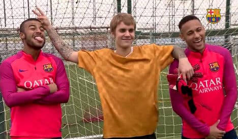 This is what happened when Justin Bieber met Barça
