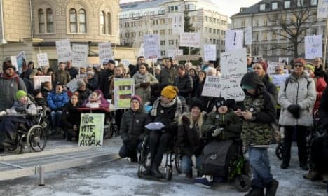 Swedes protest cutbacks in personal assistance budget