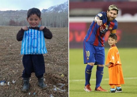 Afghan boy who made Messi shirt out of plastic bag finally meets his hero