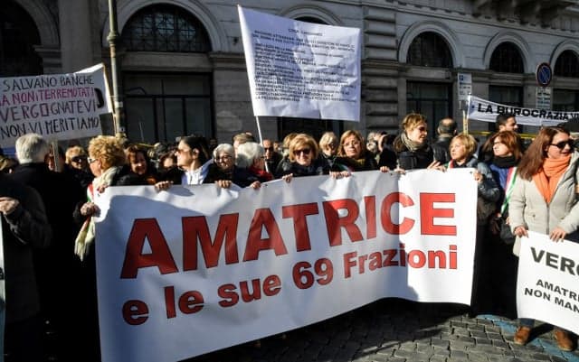 Earthquake survivors protest in Rome over delays in recovery