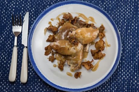 Recipe: Roast partridge with chanterelle sauce
