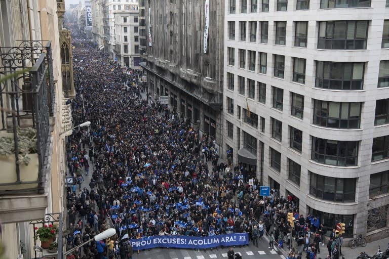 IN PICTURES: 160,000 pro-immigration protesters hit the streets of Barcelona