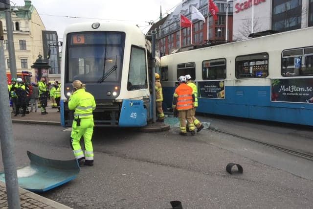 Traffic delays expected after trams crash in central Gothenburg