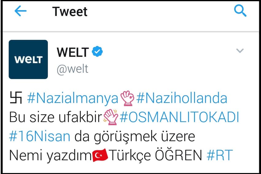 German media giant's account tweets out swastika in apparent Turkish hack