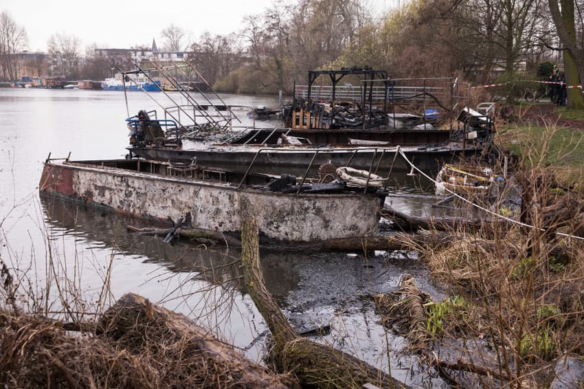 Six boats go up in flames on inlet off Berlin’s Spree River