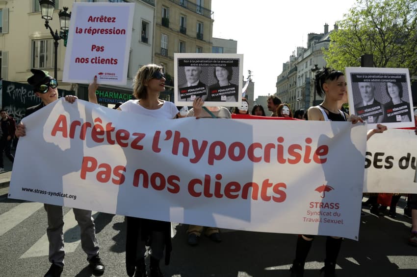 Sex workers protest in Paris against penalising clients