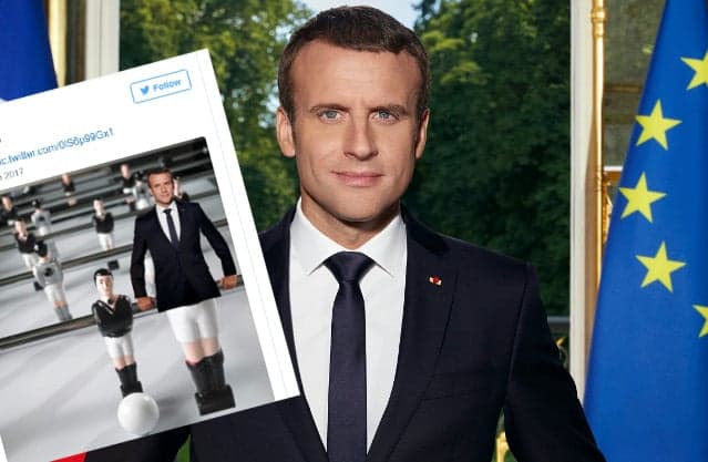 Macron unveils official presidential portrait and French tweeters had a field day