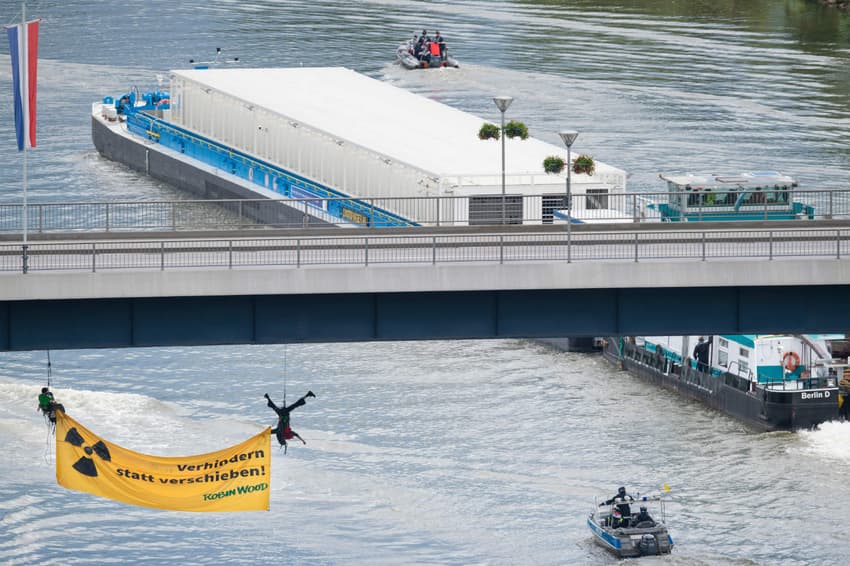 Daring activist stunt delays first ever river shipment of nuclear waste