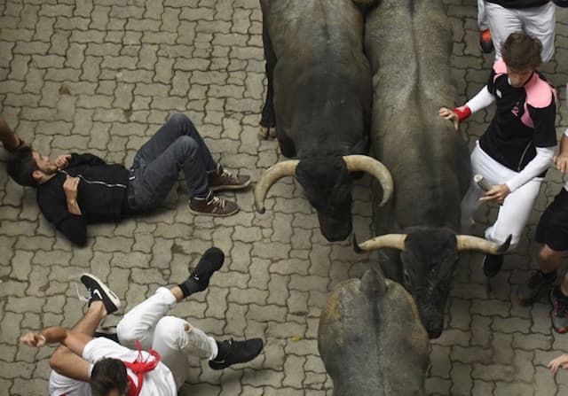 Ten hurt in Spanish bull running fest