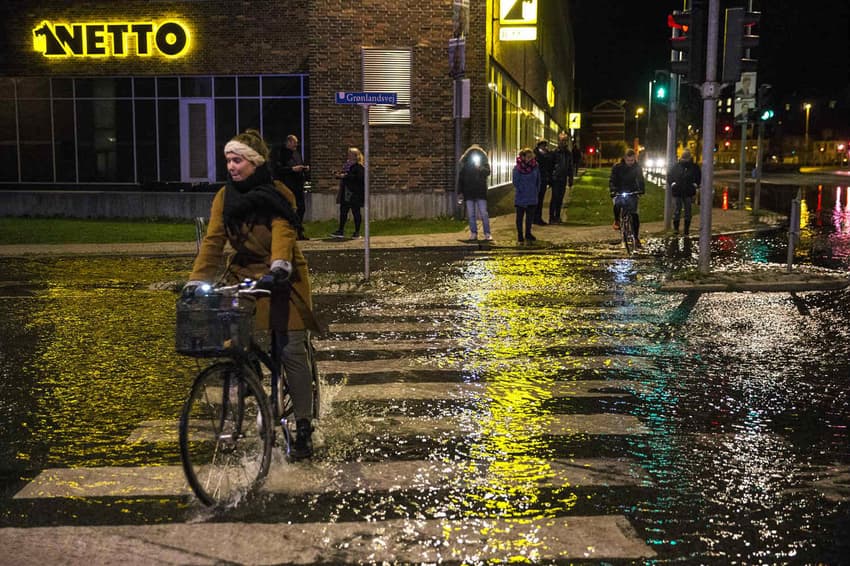 Storm Ingolf raises water levels in Denmark