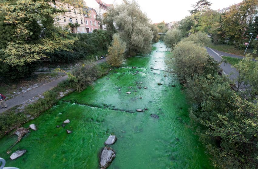 Freiburg police give all clear after river turns bright green
