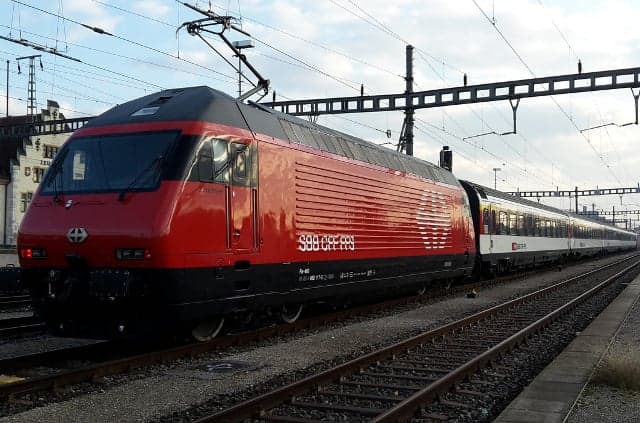 Swiss train derails after hitting block of ice