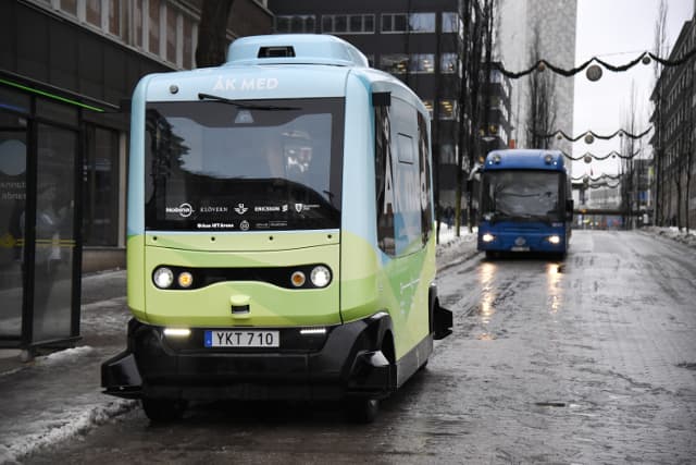 IN PICTURES: Sweden's first driverless buses hit the streets