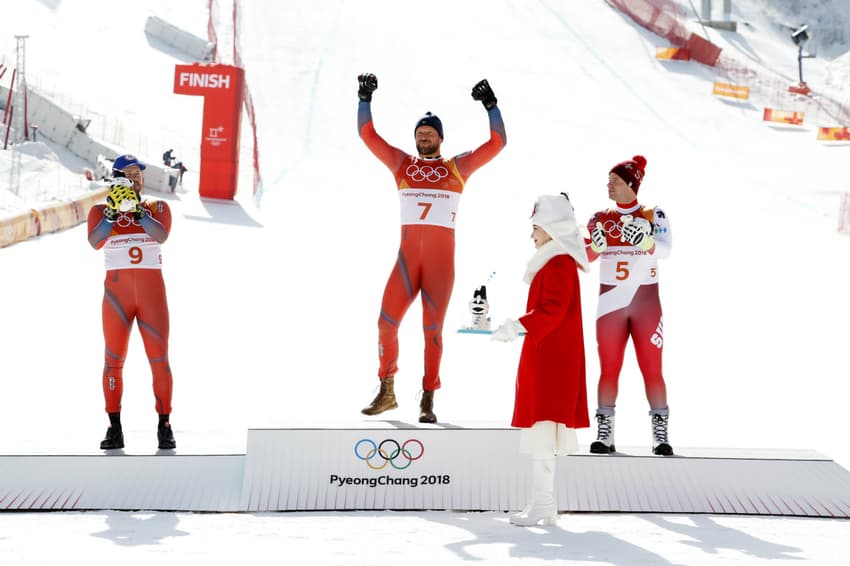 Norway's Svindal wins gold in Olympic men's downhill