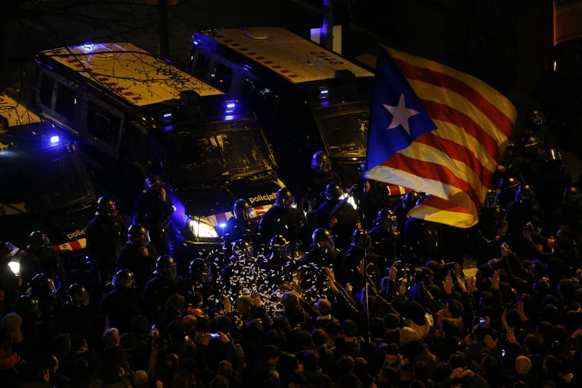 Protests in Catalonia after independence leaders held