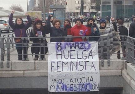 International Women's Day: Roads blocked and trains cancelled as women in Spain strike