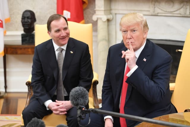 'Political outsiders' Trump and Löfven talk North Korea and tariffs