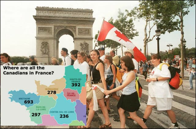 Where in France do all the Canadians live?