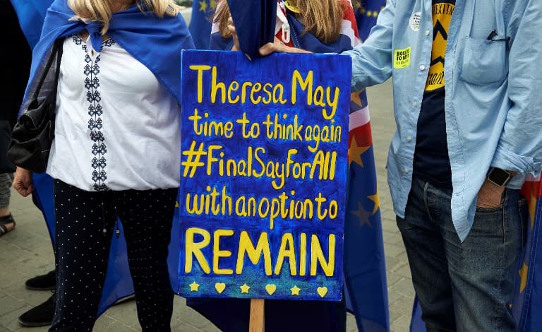 Brits in France join London march to demand referendum on final Brexit deal