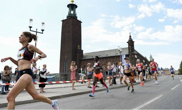 Extra showers to cool Stockholm Marathon runners