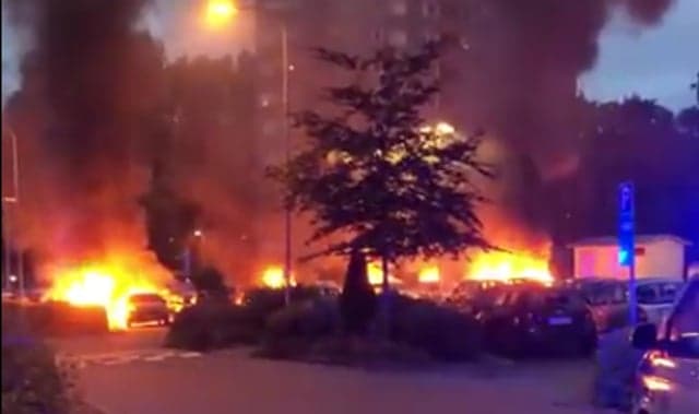 VIDEO: Masked thugs torch cars in Swedish suburb