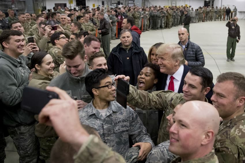 Trump surprises troops with stopover in Ramstein, western Germany