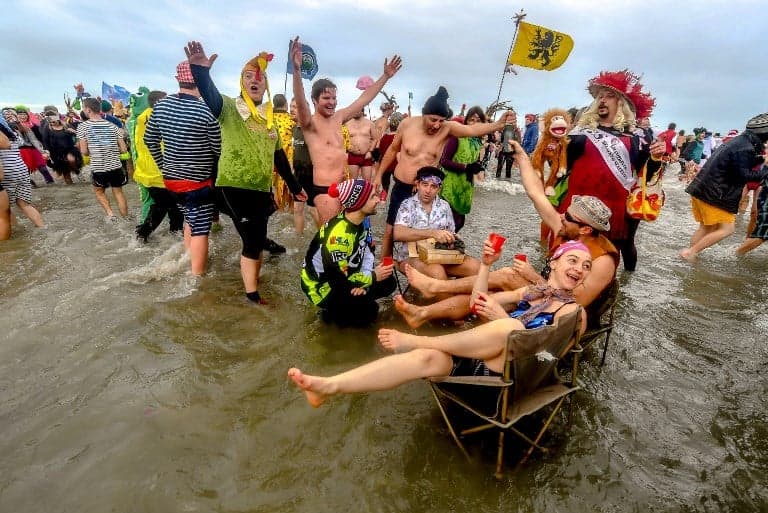 In Pictures: French revellers take chilly seaside dip to celebrate the New Year